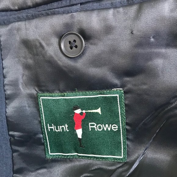 Hunt Rowe Navy Blue Cotton Blazer Sport Coat 2 Button Size 42 - Picture 5 of 6